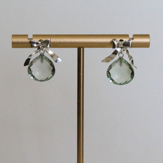 Mint Ribbon Drop Earrings