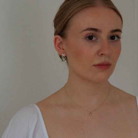 Mint Ribbon Drop Earrings